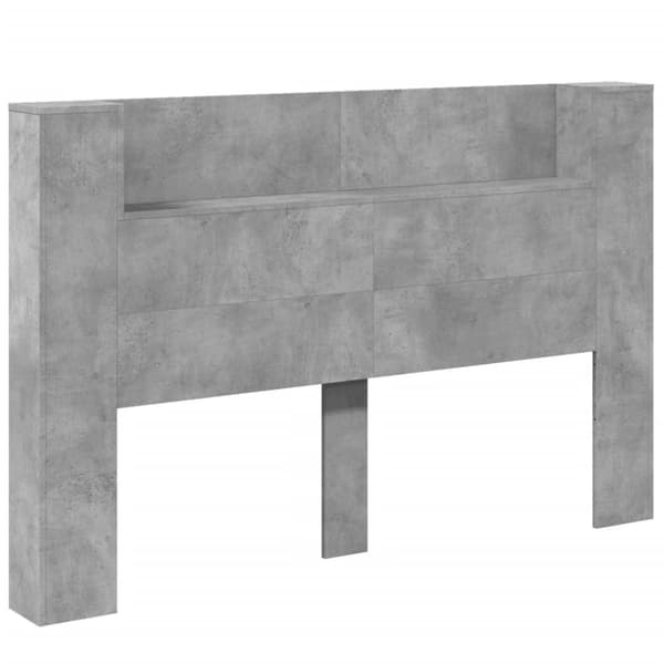 vidaXL Sängynpäätykaappi LED-valoilla betoninharmaa 160x16,5x103,5 cm