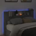 Pikkukuva 4 / 11: vidaXL Sängynpäätykaappi LED-valoilla betoninharmaa 160x16,5x103,5 cm