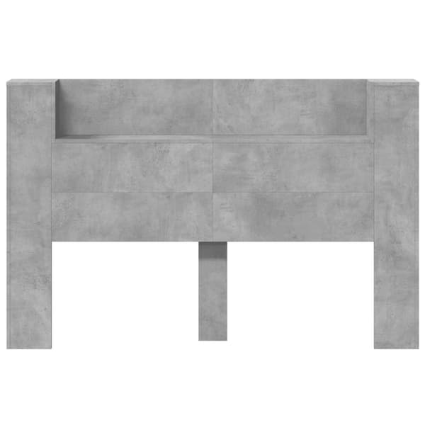 vidaXL Sängynpäätykaappi LED-valoilla betoninharmaa 160x16,5x103,5 cm