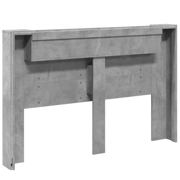 vidaXL Sängynpäätykaappi LED-valoilla betoninharmaa 160x16,5x103,5 cm