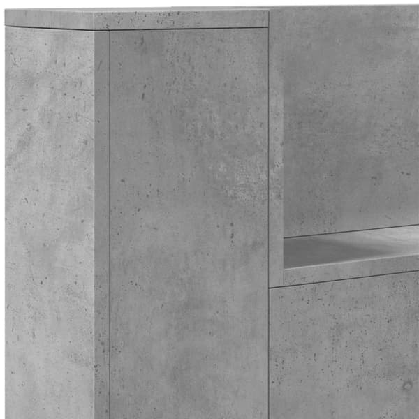 vidaXL Sängynpäätykaappi LED-valoilla betoninharmaa 160x16,5x103,5 cm