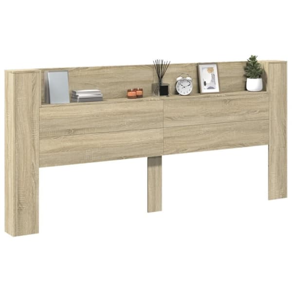 vidaXL Hodegavl skap med LED sonoma eik 220x16,5x103,5 cm