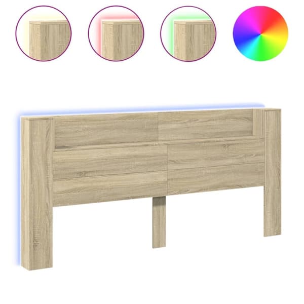 vidaXL Hodegavl skap med LED sonoma eik 220x16,5x103,5 cm