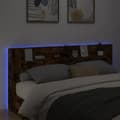 Pikkukuva 4 / 11: vidaXL Sängynpäätykaappi LED-valoilla savutammi 220x16,5x103,5 cm