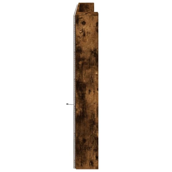 vidaXL Sängynpäätykaappi LED-valoilla savutammi 220x16,5x103,5 cm