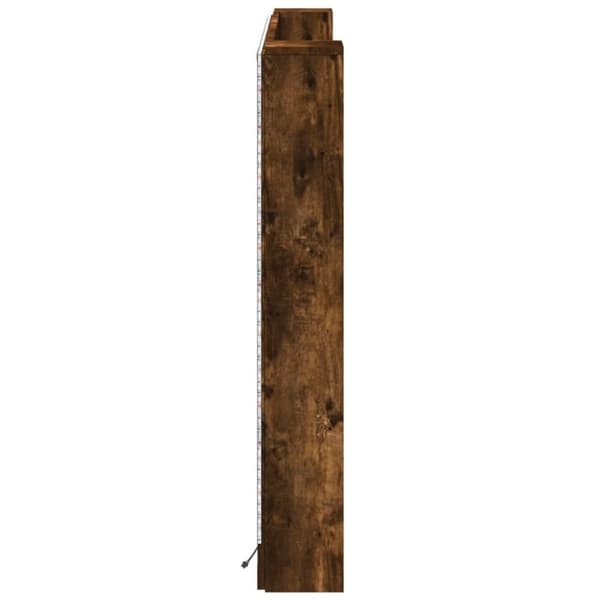 vidaXL Hodegavl skap med LED røkt eik 160x16,5x103,5 cm