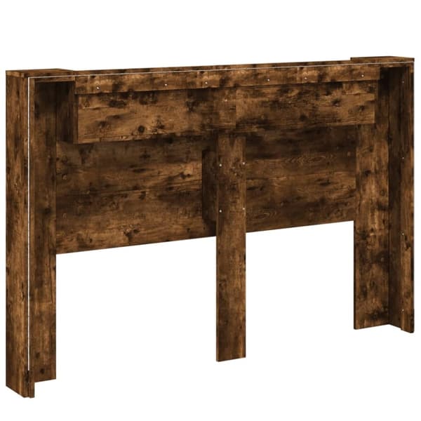 vidaXL Hodegavl skap med LED røkt eik 160x16,5x103,5 cm