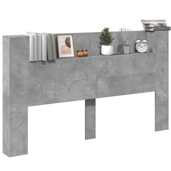 vidaXL Hodegavl skap med LED betonggrå 180x16,5x103,5 cm
