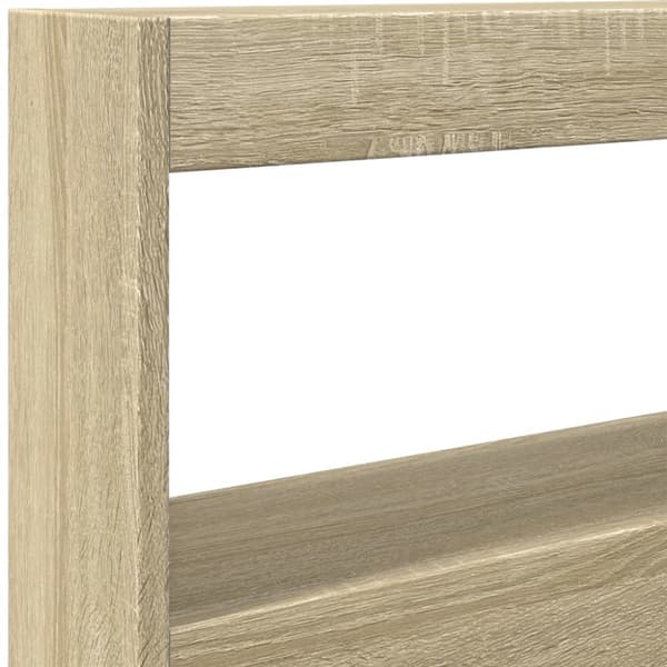 vidaXL Sängynpäätykaappi LED-valoilla Sonoma-tammi 100x17x102 cm