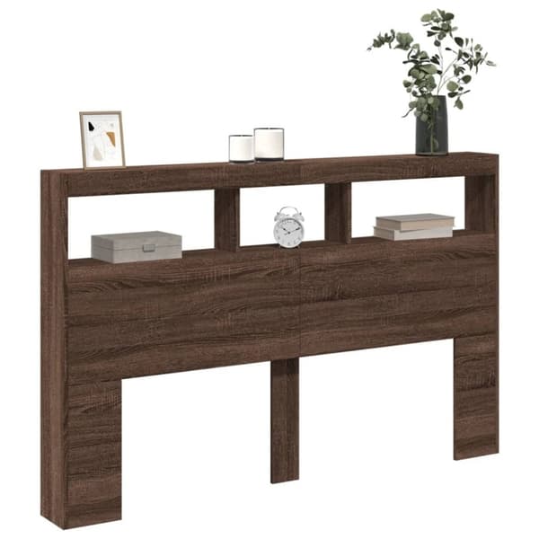 vidaXL Hodegavl skap med LED brun eik 160x17x102 cm