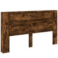 Miniatyrbillede 3 af 11: vidaXL sengegavl med opbevaring og LED-lys 180x16,5x103,5 cm røget eg
