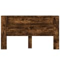 Miniatyrbillede 5 af 11: vidaXL sengegavl med opbevaring og LED-lys 180x16,5x103,5 cm røget eg