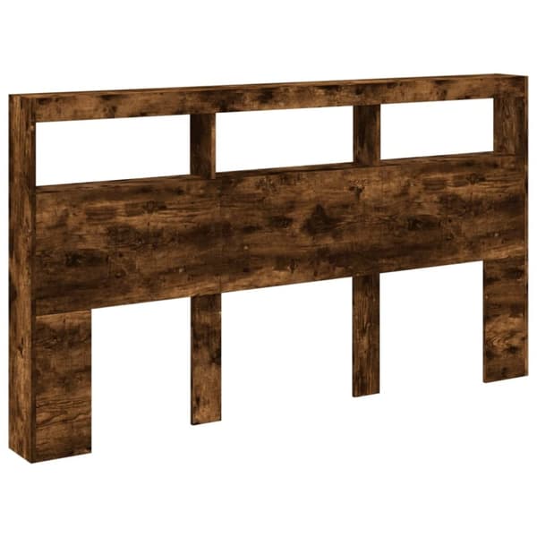 vidaXL Hodegavl skap med LED røkt eik 180x17x102 cm