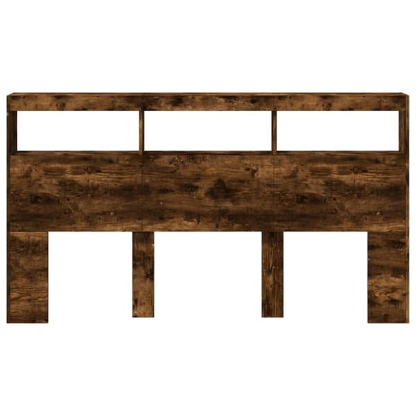 vidaXL Hodegavl skap med LED røkt eik 180x17x102 cm
