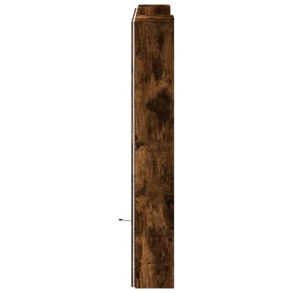 vidaXL Hodegavl skap med LED røkt eik 100x16,5x103,5 cm