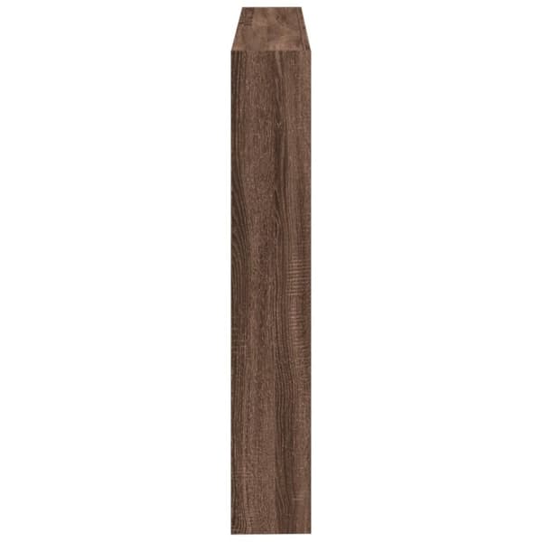 vidaXL sengegavl med opbevaring og LED-lys 140x17x102 cm brunt eg