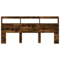 Miniatyrbilde 6 av 11: vidaXL Hodegavl skap med LED røkt eik 220x17x102 cm