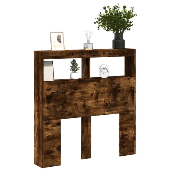 vidaXL Hodegavl skap med LED røkt eik 100x17x102 cm