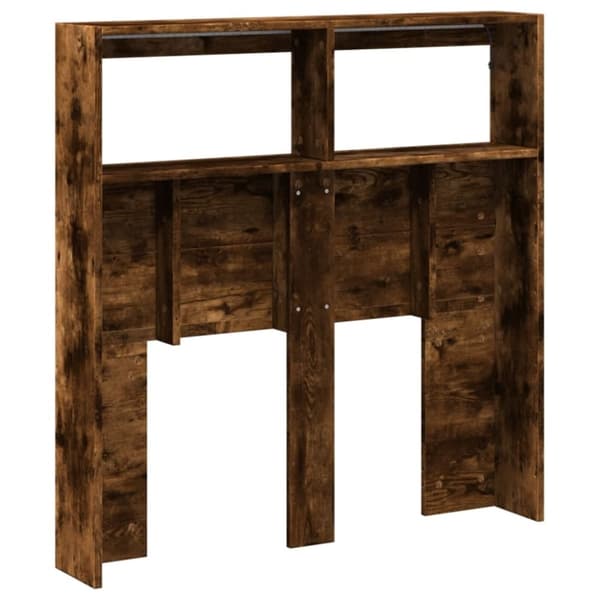 vidaXL Hodegavl skap med LED røkt eik 100x17x102 cm
