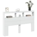 Miniatyrbillede 5 af 11: vidaXL sengegavl med opbevaring og LED-lys 160x17x102 cm hvid