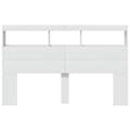Miniatyrbillede 6 af 11: vidaXL sengegavl med opbevaring og LED-lys 160x17x102 cm hvid