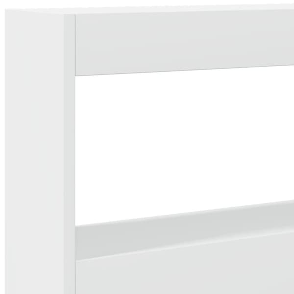vidaXL sengegavl med opbevaring og LED-lys 160x17x102 cm hvid