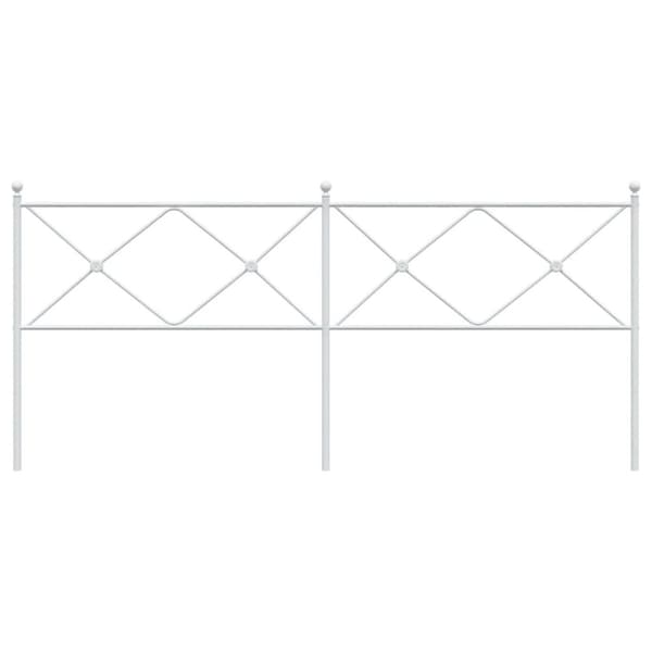 vidaXL Metallinen sängynpääty valkoinen 193 cm