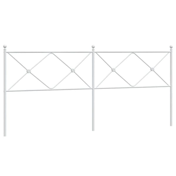 vidaXL Metallinen sängynpääty valkoinen 193 cm