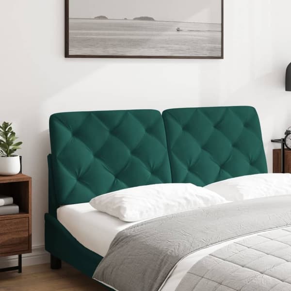 vidaXL gavlpude 140 cm velour mørkegrøn