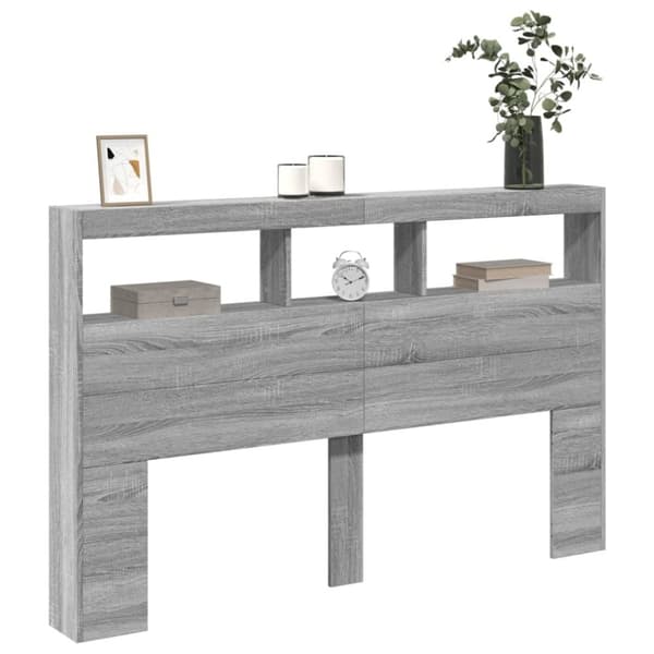 vidaXL Hodegavl skap med LED grå sonoma 160x17x102 cm