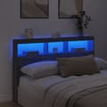Pikkukuva 4 / 11: vidaXL Sängynpäätykaappi LED-valoilla harmaa Sonoma 160x17x102 cm
