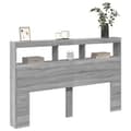 Pikkukuva 5 / 11: vidaXL Sängynpäätykaappi LED-valoilla harmaa Sonoma 160x17x102 cm