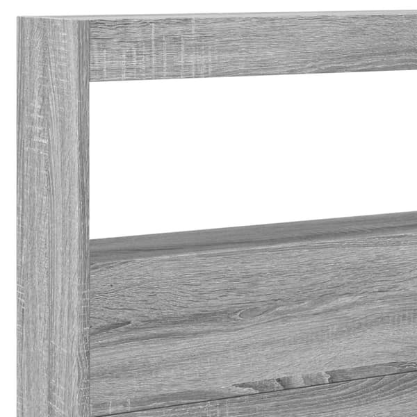 vidaXL Sängynpäätykaappi LED-valoilla harmaa Sonoma 220x17x102 cm