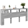 Miniatyrbilde 5 av 11: vidaXL Hodegavl skap med LED grå sonoma 220x17x102 cm