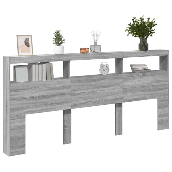vidaXL Hodegavl skap med LED grå sonoma 220x17x102 cm