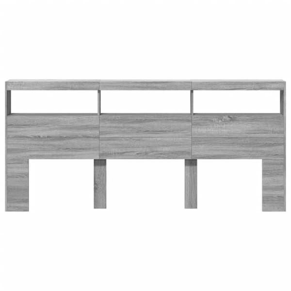 vidaXL Hodegavl skap med LED grå sonoma 220x17x102 cm