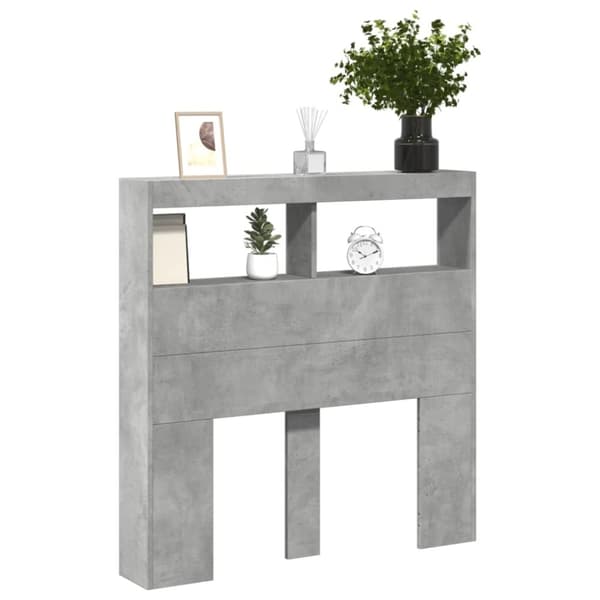 vidaXL Hodegavl skap med LED betonggrå 100x17x102 cm