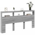Pikkukuva 5 / 11: vidaXL Sängynpäätykaappi LED-valoilla harmaa Sonoma 200x17x102 cm