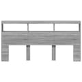Pikkukuva 6 / 11: vidaXL Sängynpäätykaappi LED-valoilla harmaa Sonoma 200x17x102 cm