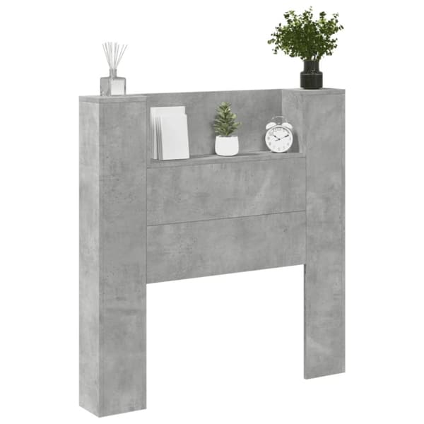 vidaXL Sängynpääty säilytystilalla betoninharmaa 100x16,5x103,5 cm