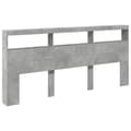 Pikkukuva 3 / 11: vidaXL Sängynpäätykaappi LED-valoilla betoninharmaa 220x17x102 cm