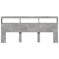 Pikkukuva 6 / 11: vidaXL Sängynpäätykaappi LED-valoilla betoninharmaa 220x17x102 cm