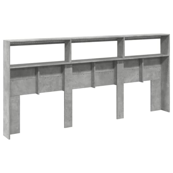 vidaXL Hodegavl skap med LED betonggrå 220x17x102 cm