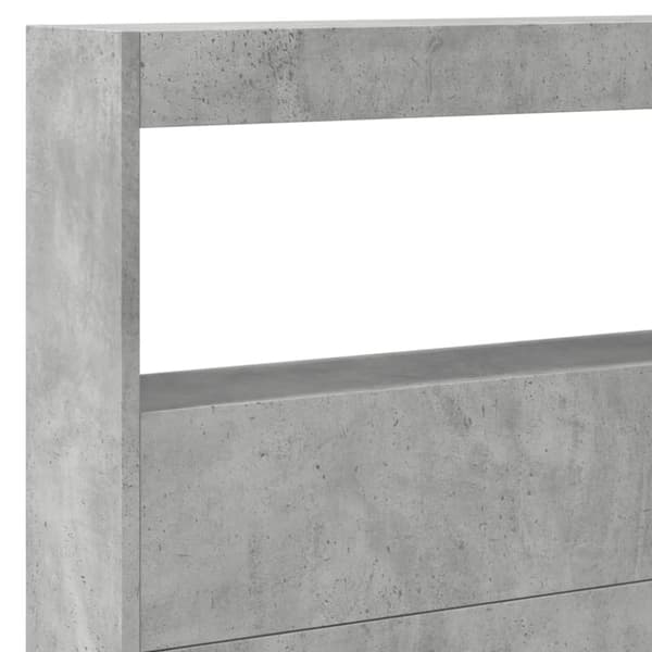 vidaXL Hodegavl skap med LED betonggrå 220x17x102 cm