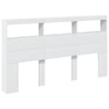 Miniatyrbillede 3 af 11: vidaXL sengegavl med opbevaring og LED-lys 180x17x102 cm hvid