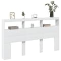 Miniatyrbillede 5 af 11: vidaXL sengegavl med opbevaring og LED-lys 180x17x102 cm hvid