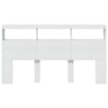 Miniatyrbillede 6 af 11: vidaXL sengegavl med opbevaring og LED-lys 180x17x102 cm hvid