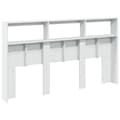 Miniatyrbillede 8 af 11: vidaXL sengegavl med opbevaring og LED-lys 180x17x102 cm hvid