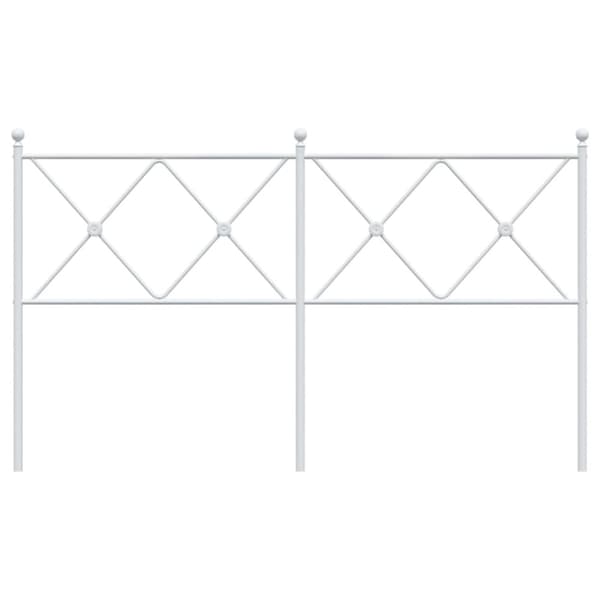 vidaXL Sengegavl i metall hvit 160 cm
