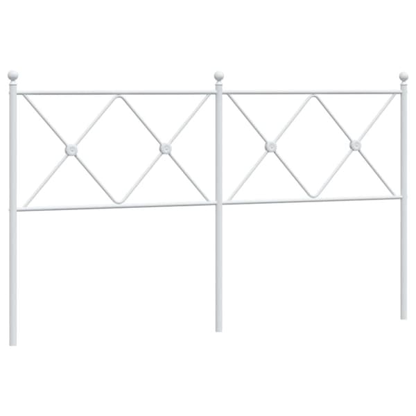 vidaXL Metallinen sängynpääty valkoinen 160 cm
